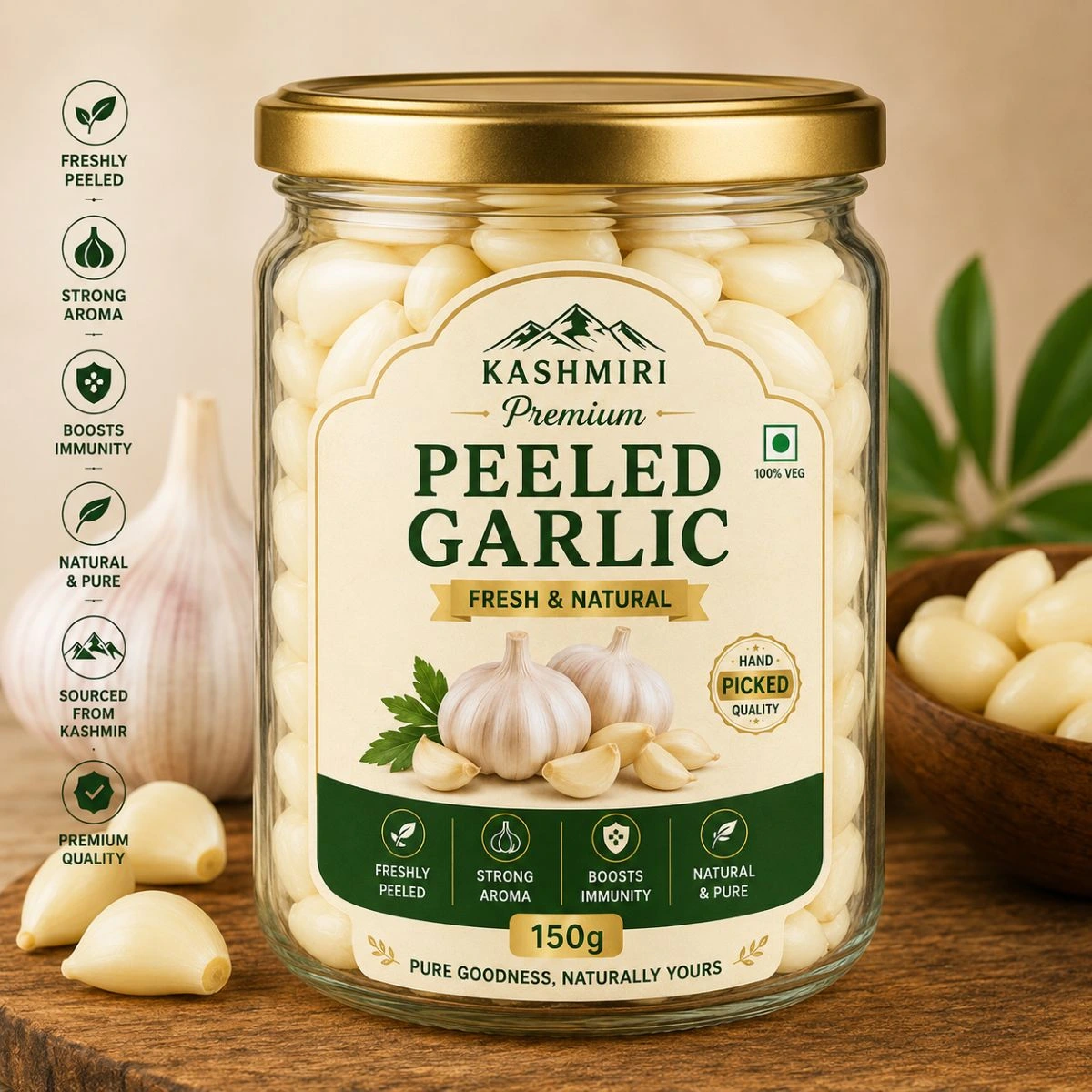 Kashmiri Peeled Garlic (Lehsun)
