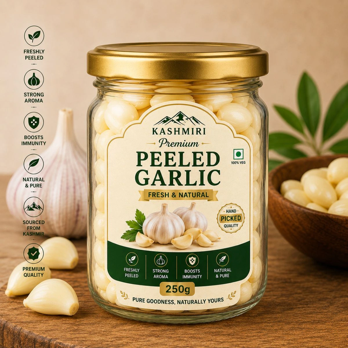 Kashmiri Peeled Garlic (Lehsun) — image 2