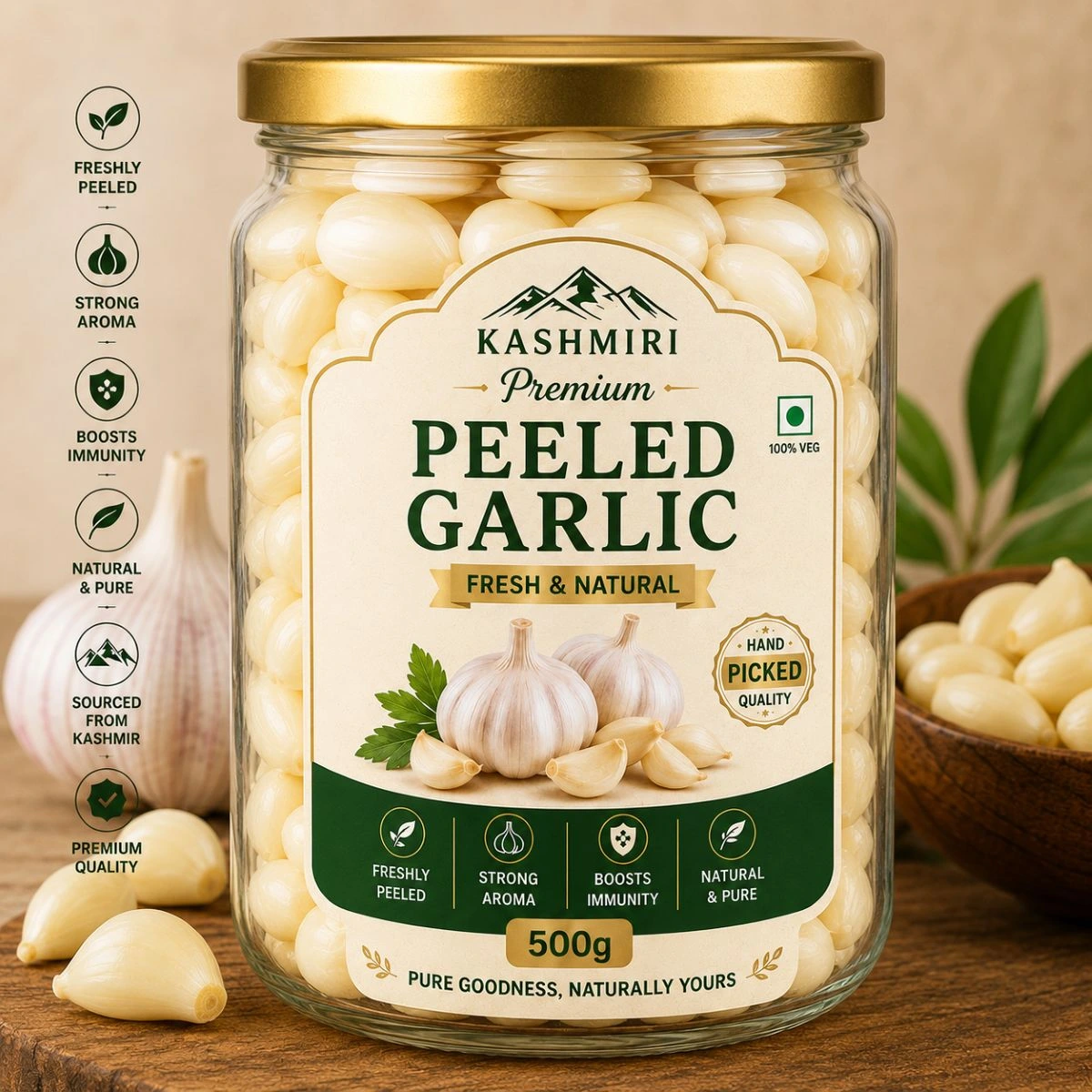 Kashmiri Peeled Garlic (Lehsun) — image 3