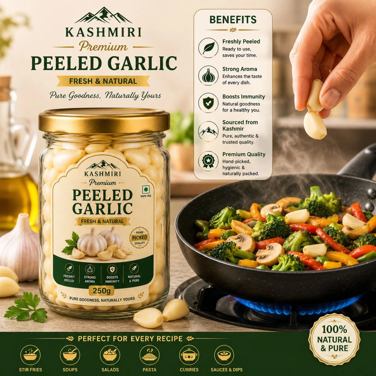Kashmiri Peeled Garlic (Lehsun) — image 5